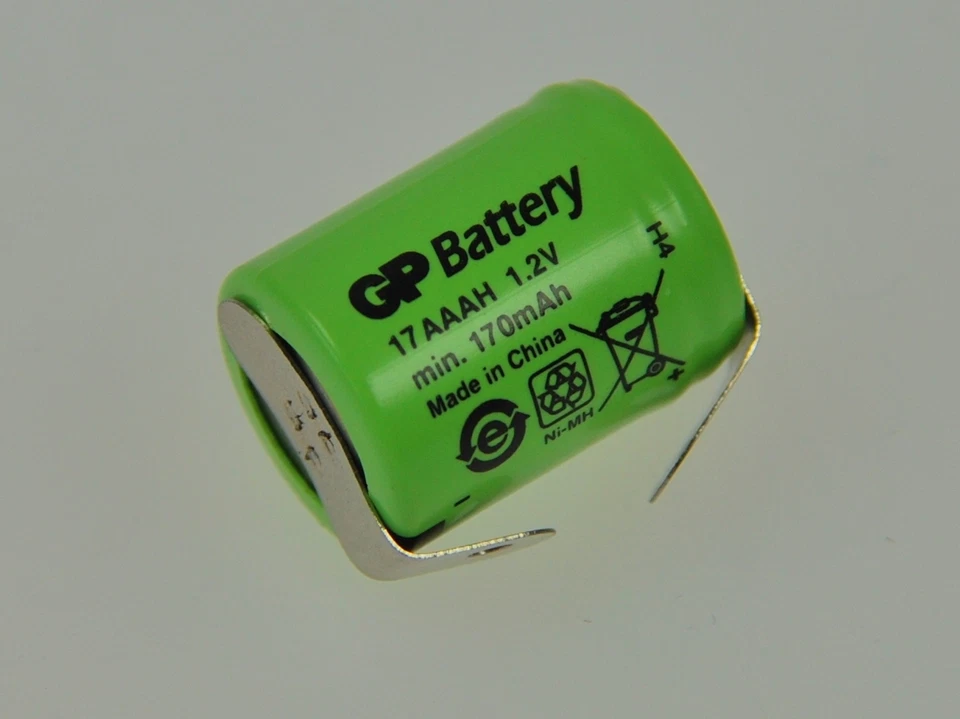 GP17AAAH mit Lötfahne 1/3AAA Akku NiMH, 170mAh 1,2V Modellbau 1/3R03