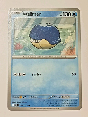 Wailmer 040/159 Reisegefährten / Pokémon Karte Boosterfrisch NM