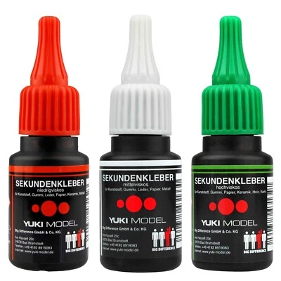 Sekundenkleber 20g, EVERGLUE / Yuki-Model, dünn, mittel, dick, Wasserfest, klar