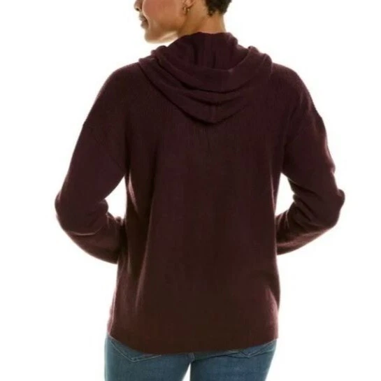 OFF WHITE Felpa con cappuccio mista cashmere Member's Mark oversize premium small donna nuova con etichette crema