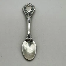 Heart Handle Miniature Spoon Brooch Bride Pin Signed Danecraft Sterling Silver