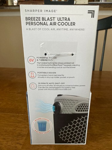 Sharper Image Breeze Blast Ultra Personal Air Cooler 30% More Power Blue NEW - Picture 3 of 6