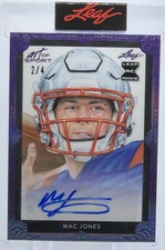 💥MAC JONES ROOKIE AUTO 2021💥LEAF ART OF SPORT PURPLE AUTO💥XRC LE #2/4🔥🔥