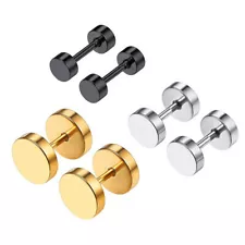 Surgical Steel Flat Back Stud Earrings Small Sleep Nap Earrings for Women Men