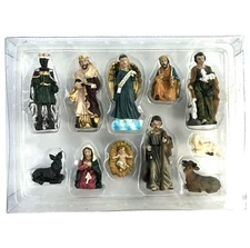 Miniature Nativity Holy Family Dollhouse Christmas Village 2 Inch Poly Resin NEW
