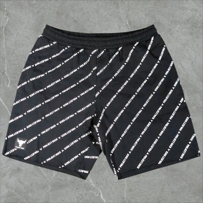 Under Armour Project Rock Icon Fleece Badge of Honor Shorts Men's M Black
