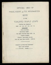 1956-57 TORONTO MAPLE LEAFS MEDIA GUIDE HQ 100% ORIGINAL AUTHENTIC RARE! UNIQUE?