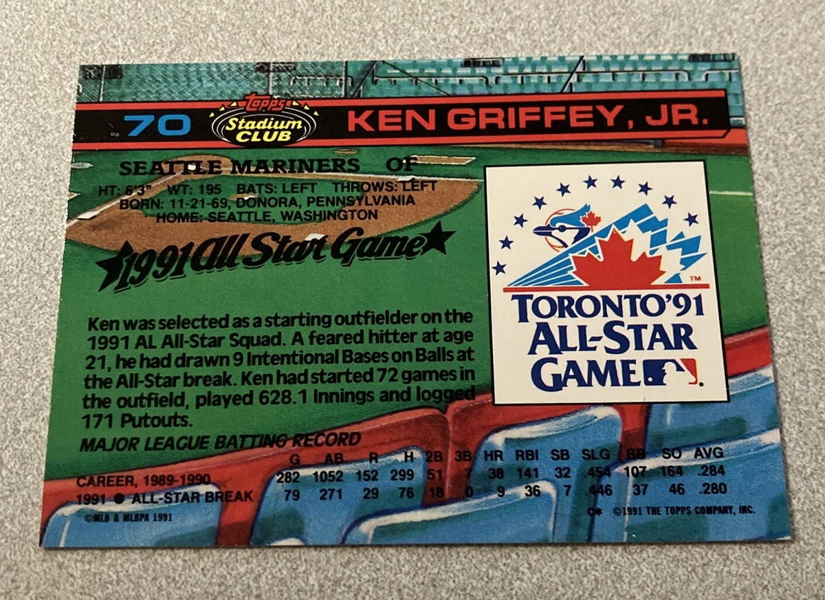 1991 Topps Stadium Club All-Star #70 Ken Griffey Jr. Mariners | eBay