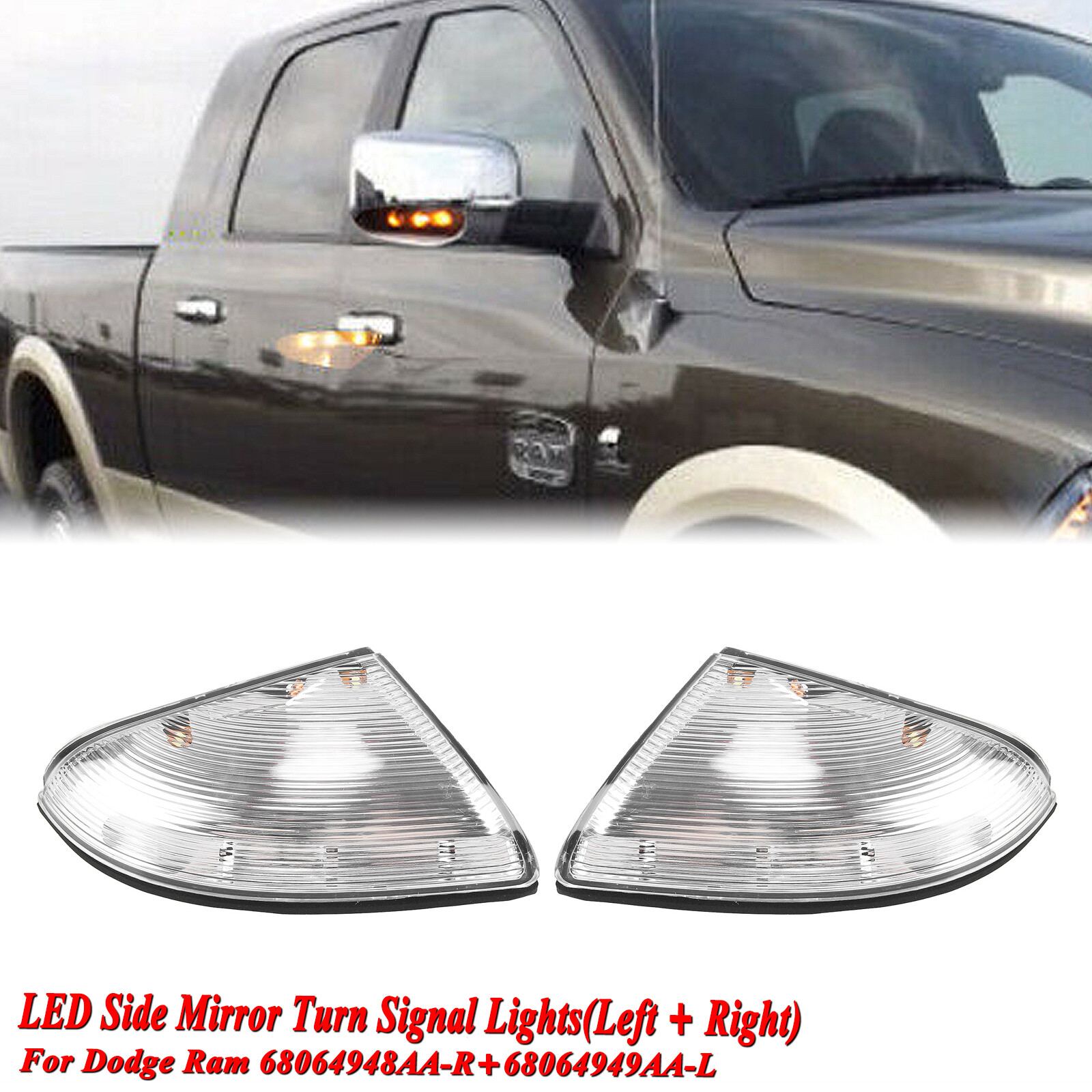 Dodge Ram 1500 2009-2014 Mirror Turn Signal Puddle Light Lamp Left+Right  