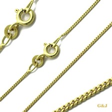 Groumette Piatto Collier 0,8mm 40cm 333/8K Giallo Collana Donna Made IN Germany