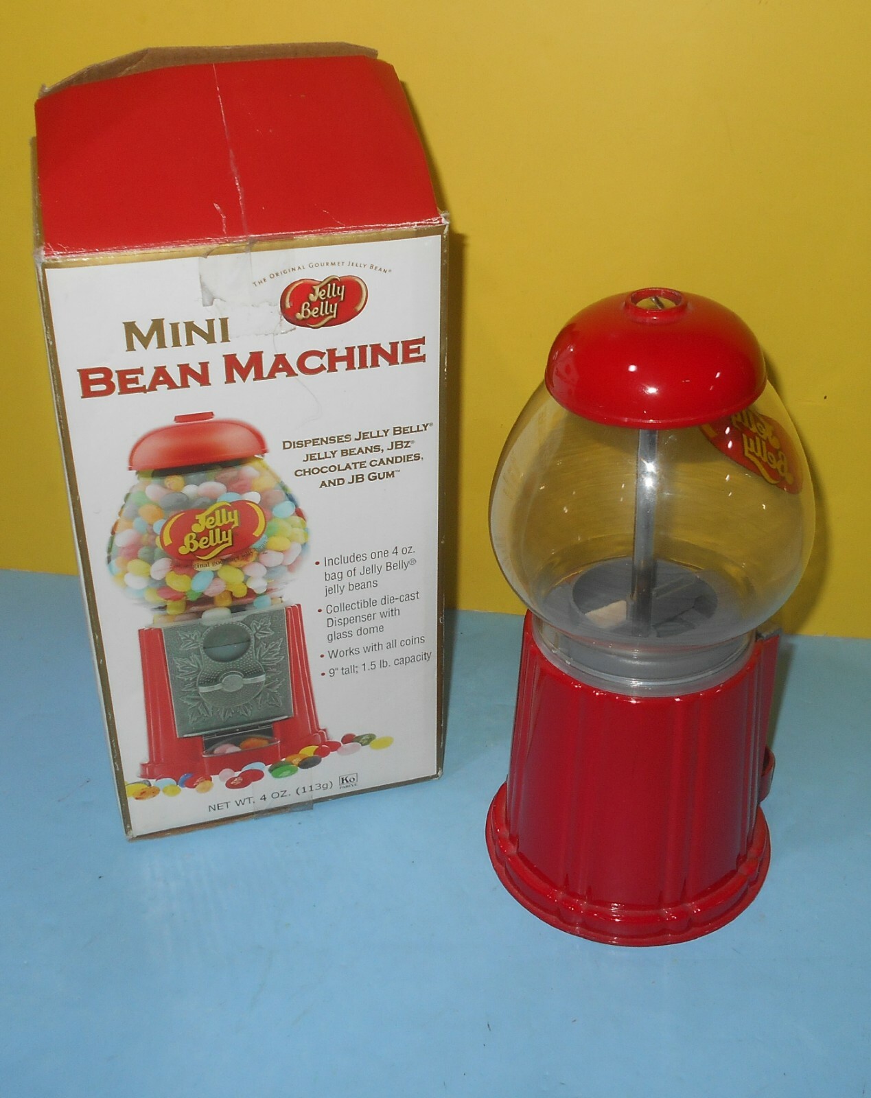 Jelly Belly Mini Bean Machine Candy Dispenser Bank Die Cast Metal w