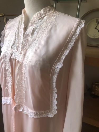 2pieces Vintage CHRISTIAN DIOR Pink Lingerie Sleeveless Night Gown Size S - Bild 5 von 12