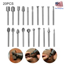 20Pcs For Dremel Diamond Burr Bits Drill Set Rotary Multi Tool Accessories Kit