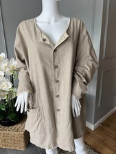 Gudrun Sjoden Reversible Linen Cotton Blend Jacket Coat Size Xxl