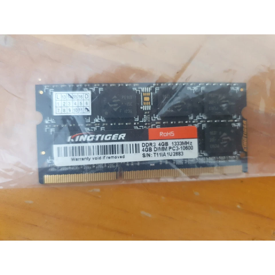 Kingtiger PC3-10600 1333Mhz 4GB DIMM 204-PIN DDR3 SDRAM Notebook Memory Module - Image 2 of 4