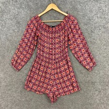 Sportsgirl Womens Playsuit Size 8 Multicolour Floral Off The Shoulder Boho 41922