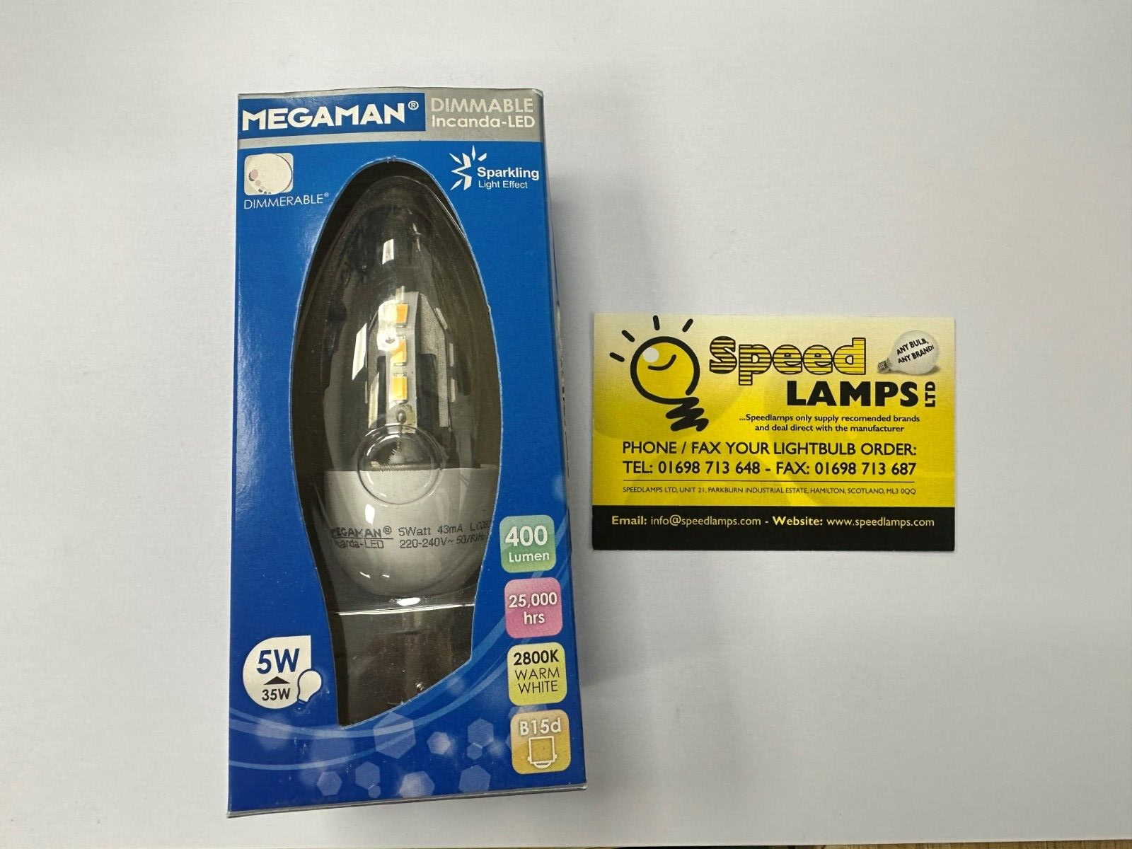 Megaman Dimmable Clear Candle 5W SBC Warm White b15d bayonet MM04513