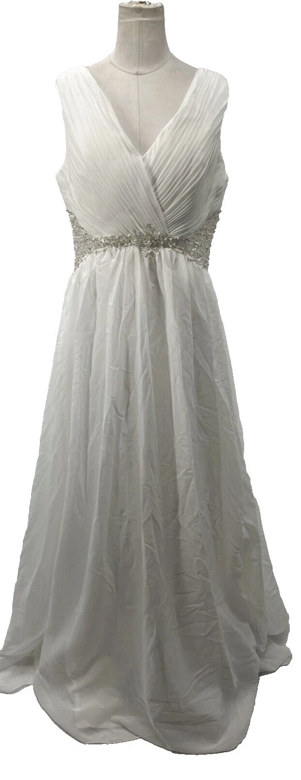 Beading Chiffon Boat Neck Wedding Dresses