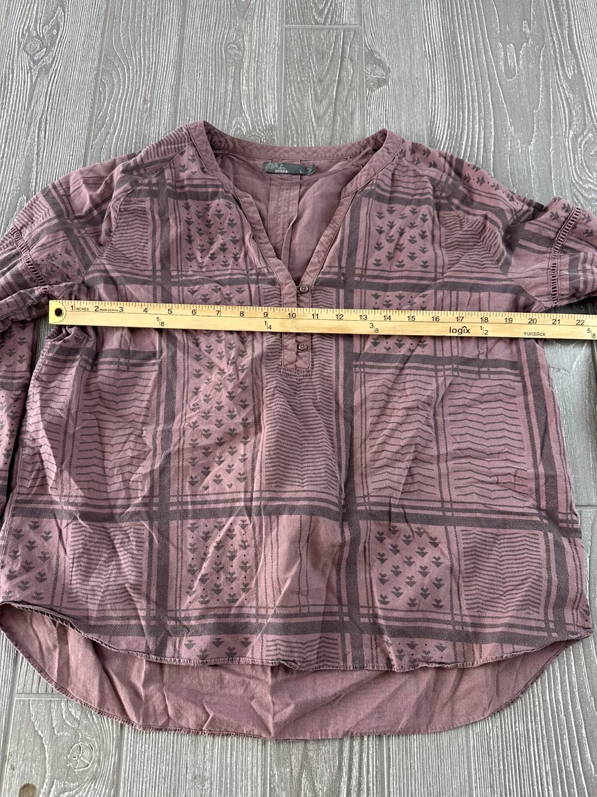 prana 3/4 sleeves buttons shirt