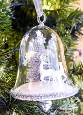 Hallmark  Our First Christmas - Glass Bell Deer & Tree Keepsake Ornament 2021