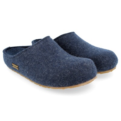 Haflinger Grizzly Michl Hausschuhe Pantoffel jeans blau Filz Einlagen 711033
