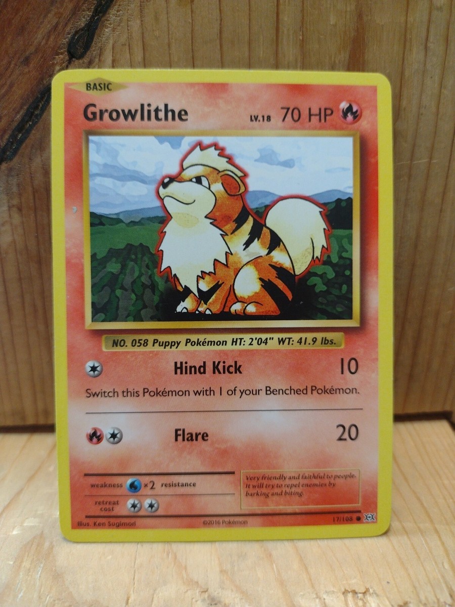 2016 growlithe pokemon card value Pokemon Card 2016: Growlithe 17/108