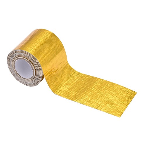 Adhesive Backed Heat Barrier Tape Glassfiber Heat Shield Reflective Wrap Gold - Picture 3 of 12