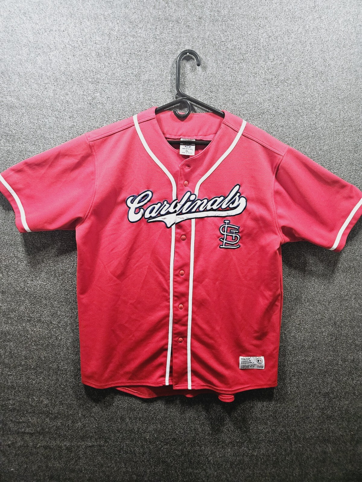 ⚾️⚾️⚾️True Fan MLB St Louis Cardinals Mens Size XL Red Short Sleeve Jersey⚾️⚾️⚾️