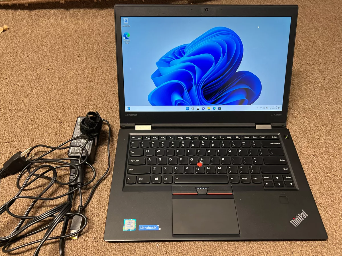 Lenovo ThinkPad X1 Carbon 256GB SSD Intel Core i5-6300U 2.4GHz 8GB Windows 11