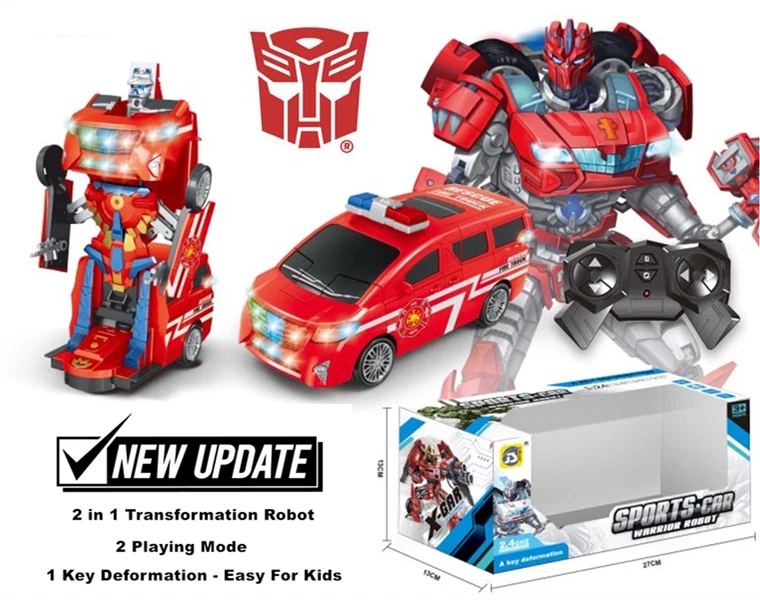 2 1 TRANSFORMERS RC 6 CH RADIO REMOTE CONTROL AMBULANCE VEHICLE