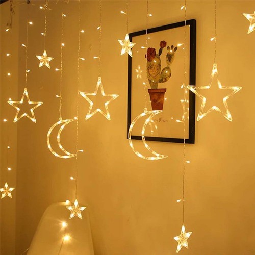 Star Moon Fairy Lights LED Curtain String Light Xmas Wedding Lamp Home Decor *** - Picture 14 of 25