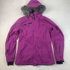Women’s Billabong 10k Ski / Snowboard Coat, Purple Large Fur Hood