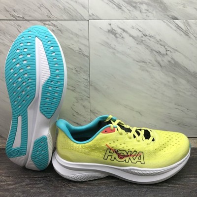 HOKA Mach 6 Mens Size 13 Jacquard Running Shoes 'Yuzu Cielo Blue' 1147790 YZC