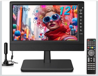 Feihe 12 Inch Small TV, Portable TV with HD Display, Antenna,HDMI,AV,USB Ports