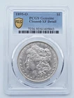 1895-O Morgan Silver Dollar PCGS Genuine Cleaned XF Detail Gold Shield - T195