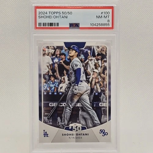 2024 Topps 50/50: Shohei Ohtani - Shohei Ohtani (HR #50) #100 PSA 8