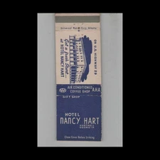 Matchbook Cover Hotel Nancy Hart Hartwell GA