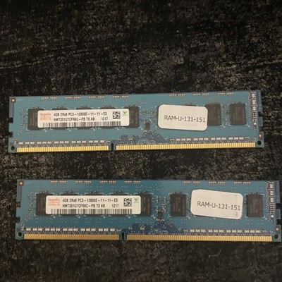 8GB (2x4GB) Hynix HMT351U7CFR8C-PB T0 AB PC3-12800E DDR3-1600 ECC Server RAM