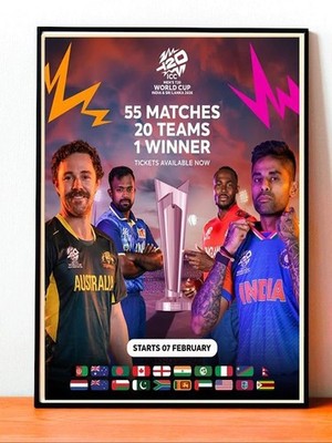 ICC T20 World Cup 2026 Cricket Stars Official Event Poster