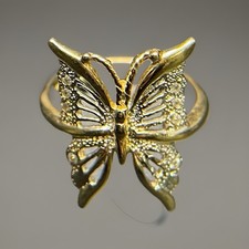 Title: Y/G 14K Butterfly Ring W/ CZs Sz 7 4.4g   Solid Gold Free Shipping