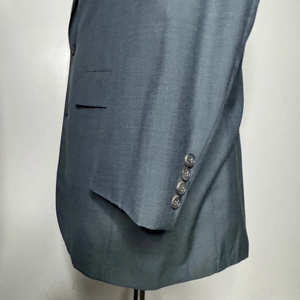 Southwick H. Stockton Hombres 42R 34W Verde Gris Lana Dos Piezas Traje Chaqueta Pantalones Foto 2 de 4