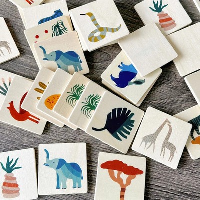 32 Pcs Memory Matching Games Wooden Educational Find Different Toy