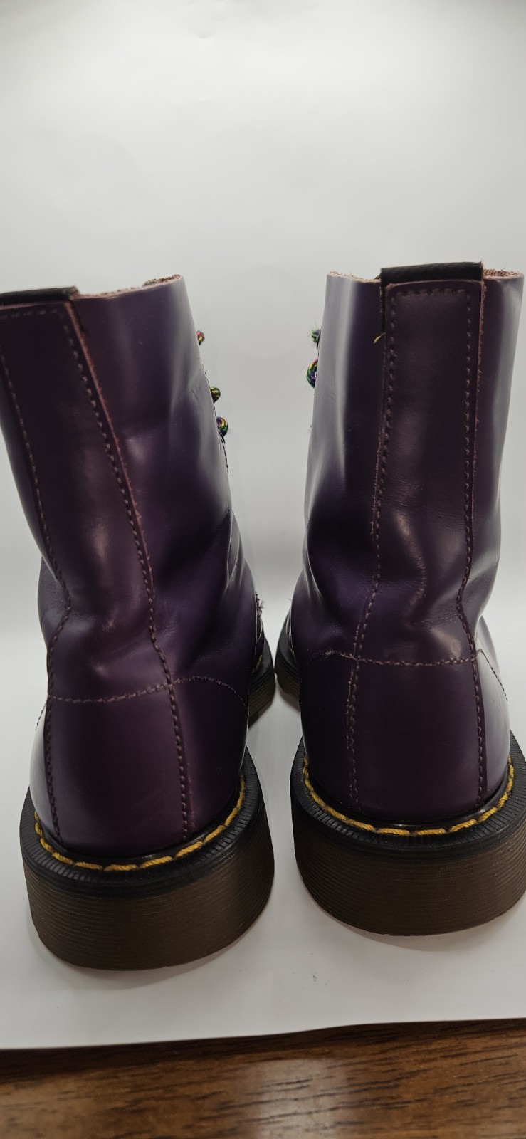 Rare Vintage Dr Martens 1460 Purple Leather Boots UK 8 Made in England image 9