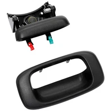 Tailgate Door Handle & Bezel Textured For 99-07 Chevy Silverado GMC Sierra BLACK