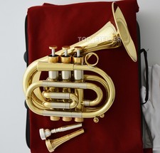 Dizzy style Customized Pocket Trumpet Gold Heavy 1.15KG