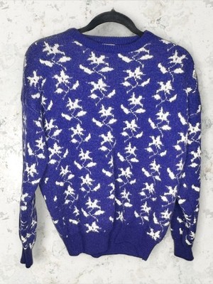 Vintage Floral Wool Sweater L Part Two
