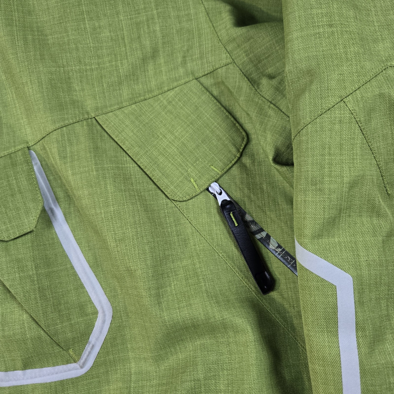 Giacca sci Salomon Recco uomo XXL verde con cappuccio cappotto outdoor logo comode tasche