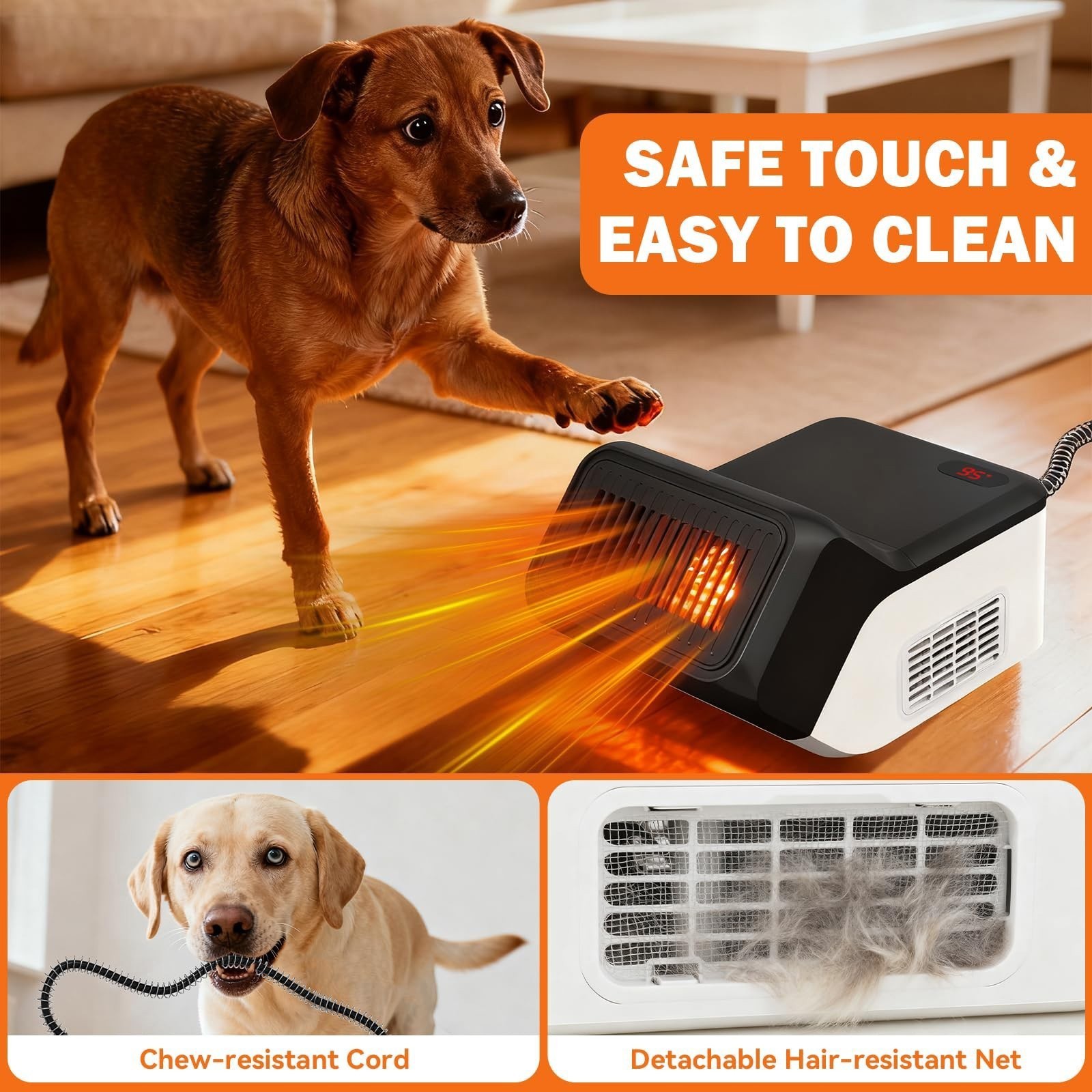 Chicken Coop Heater Dog House Heat Radiant Space Heater Wall Mount 95-100.4°F