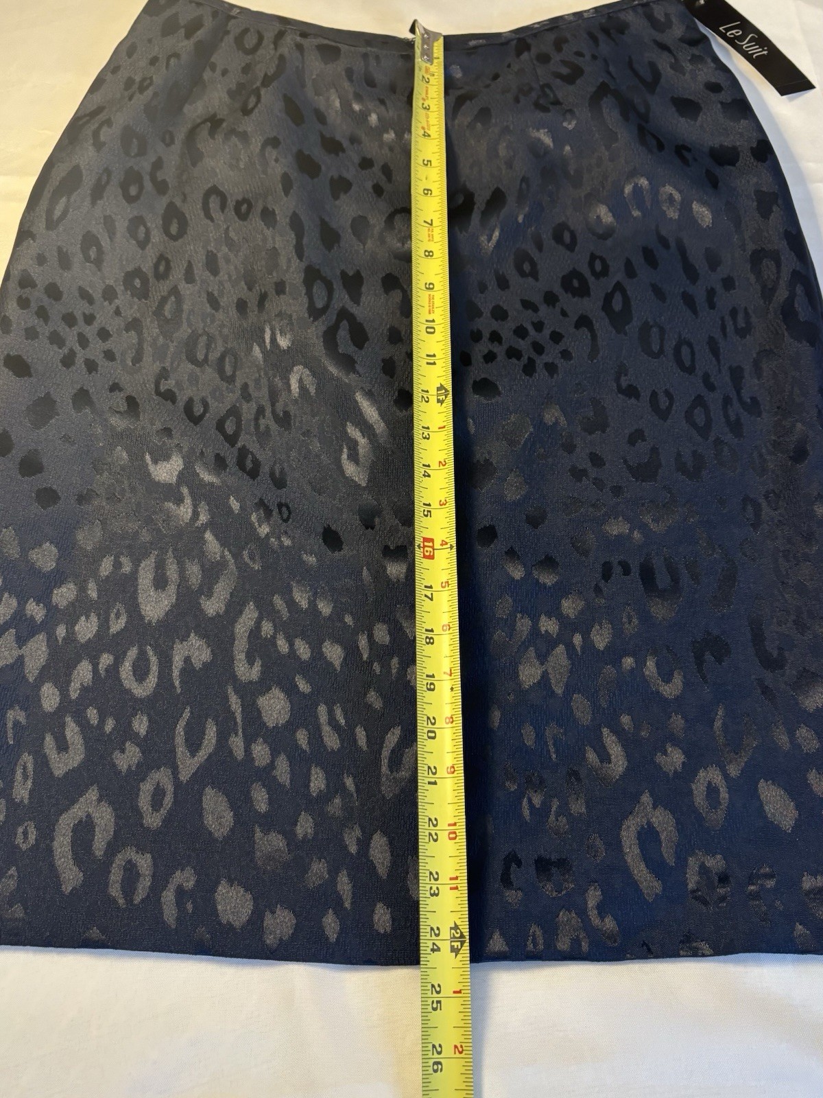 LE SUIT Majestic Courtyard Navy Blazer Skirt Set 10 Animal Print Office Business