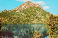 Vintage Postcard, GRAND TETON NATIONAL PARK, WY, Snowy Mountains & Jenny Lake